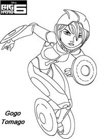 coloriage big hero 6  gogo tomago